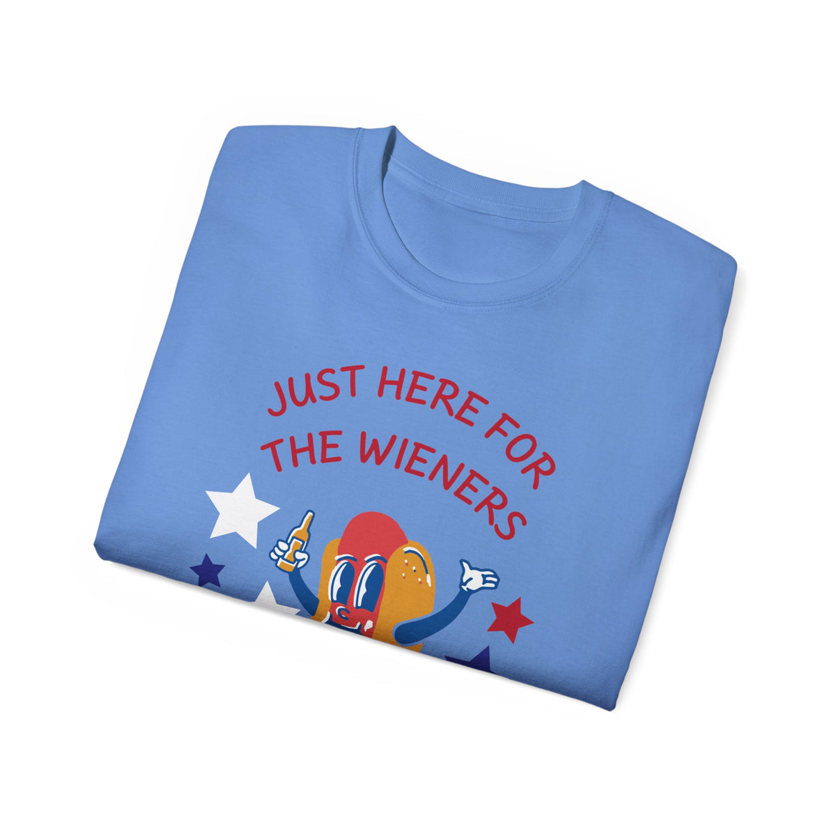 Just Here for the Wieners T-Shirt | Funny BBQ Hot Dog Tee