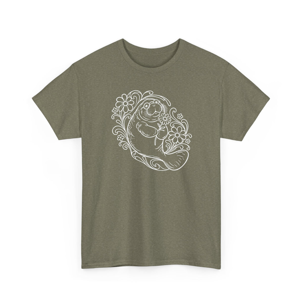 Groovy Spectacled Manatee with Daisy T-Shirt