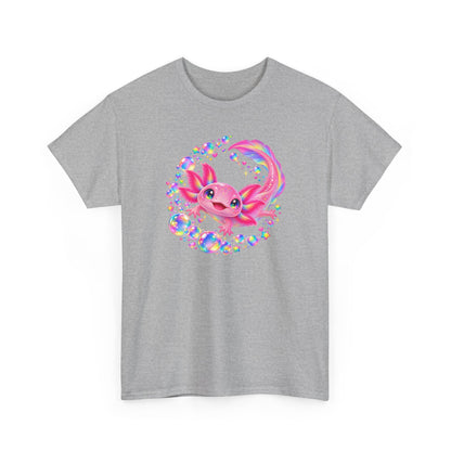 Bubblegum Axolotl in Rainbow Bubbles T-Shirt