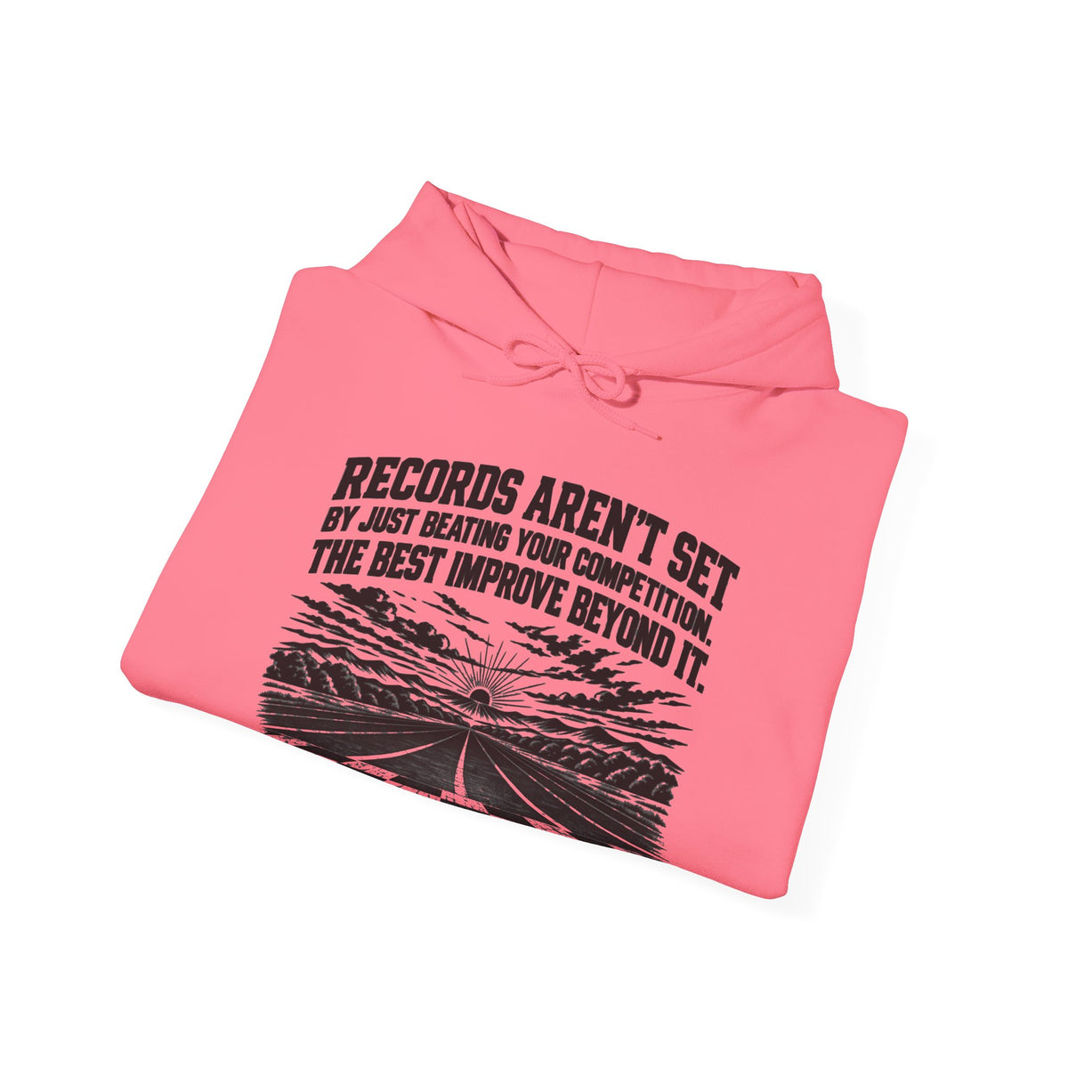 Beyond the Competition – Safety Green/Pink Gildan 18500 Hoodie | 047a