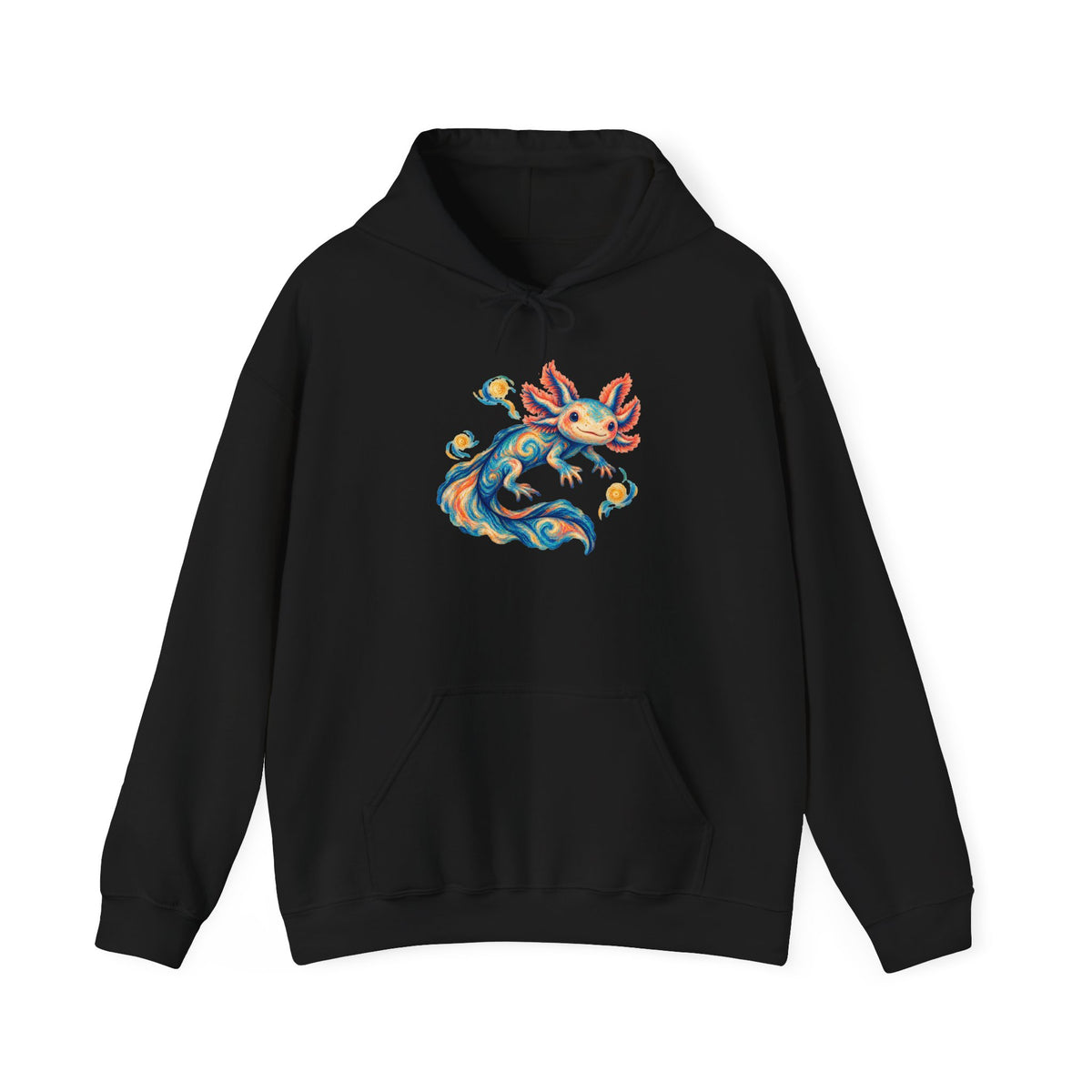 Starwater Axolotl in Turquoise and Coral Pullover Hoodie