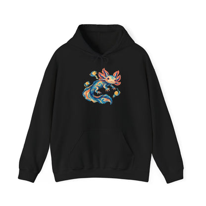 Starwater Axolotl in Turquoise and Coral Pullover Hoodie