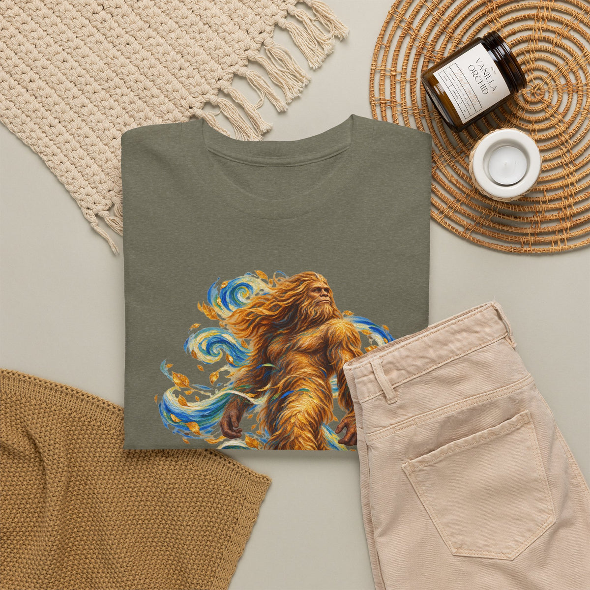 Golden Wind Sasquatch Portrait T-Shirt