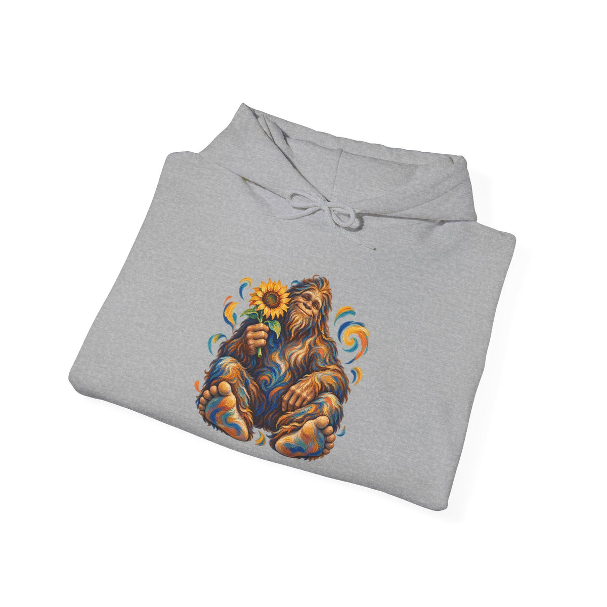 Sunflower Rest with a Shaggy Bigfoot Pullover Hoodie
