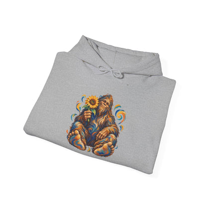 Sunflower Rest with a Shaggy Bigfoot Pullover Hoodie